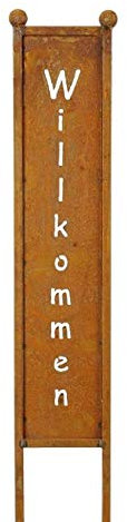 Gartenstele WILLKOMMEN I Rostoptik I 78cm Gartenstecker