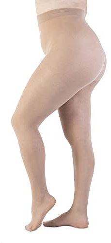 LEELA LAB Collant Curvy Taille Haute Voile 30 Deniers - Made in Italy (Powder, 9)