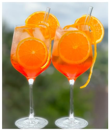 Topkapi Aperol Spritz Glas Set Laura XL 13-tlg Cocktailgläser - Cocktail Glas, 450ml, für Aperol Spritz, Lillet, Hugo, Amalfi, Cocktails + Glashalm-Set, für 6 Personen