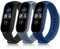 AK 3 Pezzi Cinturino per Xiaomi Mi Band 5/Xiaomi Mi Band 6/6 NFC/Amazfit Band 5, Silicone Morbido Traspirante