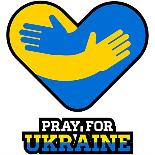 INDIGOS UG Aufkleber - Autoaufkleber - Frieden in Ukraine - 70x65 cm Pray for Ukraine - Heckscheibe - Heckscheibenaufkleber - Peace Flagge Wappen Ukraine Shirt Frieden Solidarität