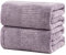 SEISSO Serviettes de Bain Bambou (Lot de 2) – Extra Douces, Haute Absorption, Séchage Rapide, 88.9x160 cm, Couleur Violette XXL