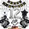 Schwarz & White 12. Geburtstagst-Zubehör - Jubiläum Tortendeko & Geburtstagsdeko Set für Jungs & Mädchen