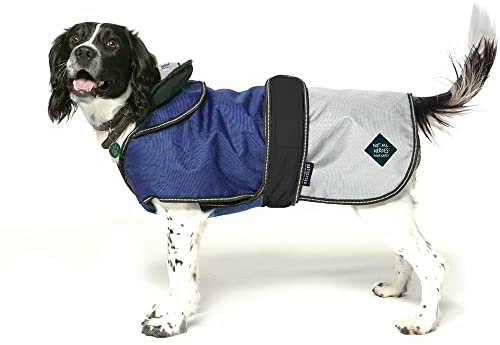 Danish Design Battersea Dogs Home Blau 2 in 1 Sommer und Winter Herausnehmbares Futter Wasserdicht Winddicht Hundemantel Welpenmantel 14 Zoll 35 cm