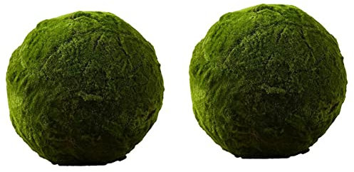 KVSERT 2 x grüne künstliche Mooskugeln, dekorative Moossteine, grüne Pflanzen-, Dekoration für Hochzeit, Party, Dekoration, 20 cm