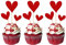 Xsstarmi 30 Pack Love Heart Valentine's Day Cupcake Toppers Glitter Heart Sweet Love Valentine Cupcake Picks for Valentine's Day Theme Wedding Anniversary Party Cake Decorations Supplies Red