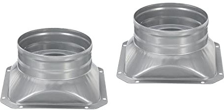 PATIKIL 4 Inch Duct Connector Flange, 2 Pack Metal Straight Pipe Flange Square to Round Interface Air Duct for Heating Cooling Ventilation HVAC System