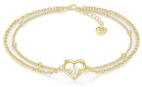 SERASAR Bracelet de Cheville Coeur Plaqué or 18 Carats pour Femme Chaine Plaque Cadeau Bijoux Soeur Maman