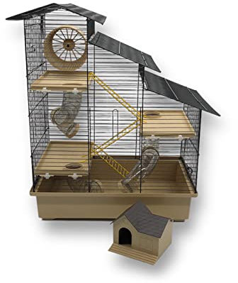 ZooPaul Hamsterkäfig XXL mit Zubehör beige Maus Nager Käfig Burg Treppe Tunnelsystem