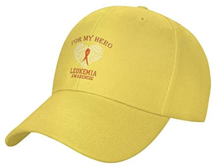 KJHBVND Unisex Baseballkappe Leukemia-Bewusstsein Herren Damen Verstellbare Papa Mütze, gelb, One size