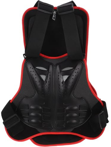 INOOMP Protektorenweste Kinder - Verstellbare Motorrad Schutzweste mit Brustpanzer & Rückenprotektor - Leichte Körperausrüstung für Motocross, Skifahren & Reiten - Schwarz