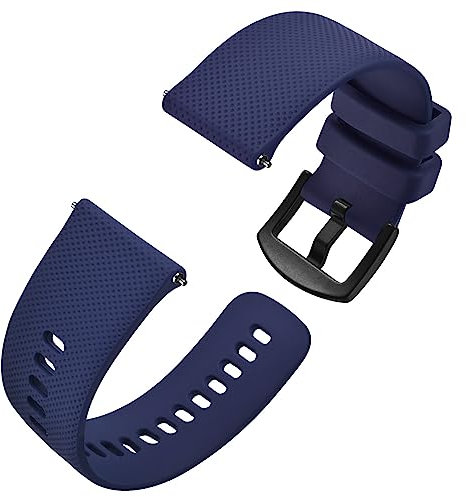 Anbeer Silicone Watch Band 20mm Quick Release Rubber Watch Straps for Men Women,Black Stainless Steel Buckle