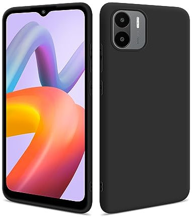 HSP Hülle für Xiaomi Redmi A2 [Staubabweisend] Handyhülle | Premium TPU Silikon Case Schutzhülle | Kratzfest Stoßfest Fallschutz | Kameraschutz Displayschutz | Passgenau Dünn Matt | Schwarz