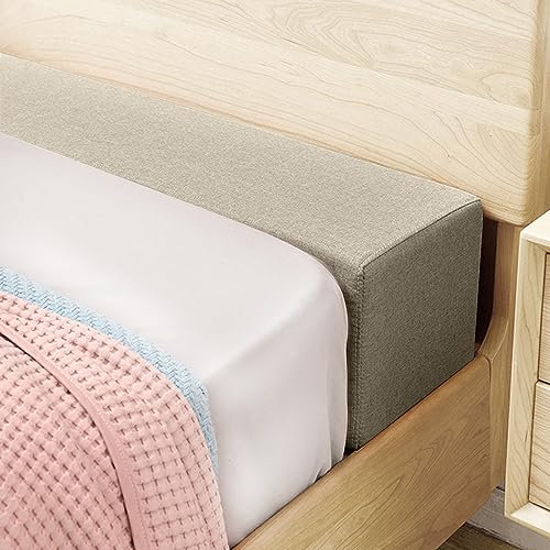 WUIOYNF Matratzenkeil, zum Füllen der Lücke zwischen Matratze und Kopfteil/Wand/Bett, Liebesbrücke für Matratzen für alle gängigen Matratzen, Hochdichter Schwamm mit abnehmbarem Bezug(80x5x5cm-Beige)