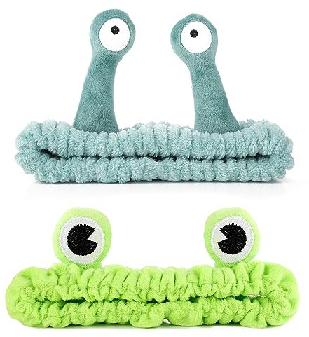 Molain Frosch Stirnband Gesichtswasch Spa Haarbänder Make Up Stirnbänder Damen Cartoon Niedliches Korallen Fleece Elastisches Kreatives Haar Accessoire Waschen Des Gesichts Dusche Sport Schönheit