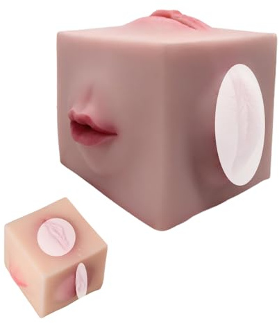 Hmxseu 3D Quadrat Masturbator Fünf-in-Eins Multifunktions Masturbatoren mit 3D Tunnel Taschenmuschi Blowjob Pocket Pussy mit Anus Klitoris Vagina Masturbations Sexspielzeug Fetisch für Männer Solo