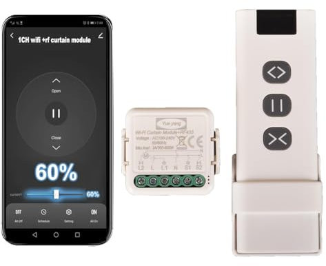 Yueyang Interruptor de cortina WiFi RF Tuya Smart Life módulo de persiana enrollable 433 MHz Control remoto para puertas de garaje Windows Alexa (1)