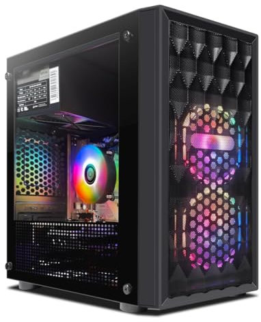 STGsivir PC Gamer Fixe,Ordinateur Gaming, Core i5-9400F jusqu'à 4.1GHz, Radeon RX 580 8Go GDDR5, RAM 16Go, SSD 512Go, WiFi 600M, BT 5.0, Ventilateur RGB x 2, W11H64