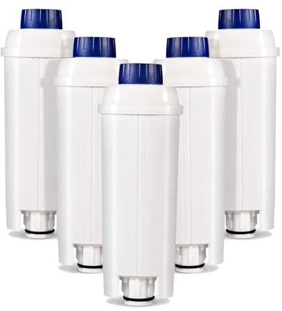 TFUYFGD 5 Filtros De Repuesto For Cafetera, Compatibles con El Filtro DeLonghi DLSC002, Cartuchos De Filtro De Agua, Suavizante De Carbón Activado