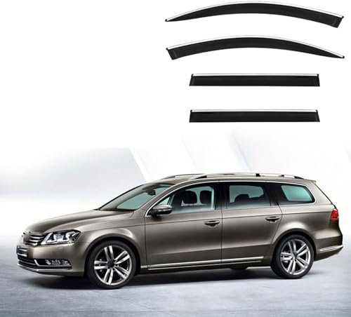 CQOIMQ 4 Stück Windabweiser Autofenster für VW Passat Wagon MK7-B7 2011 2012 2013 2014 2015, Climair Windabweiser Auto Zubehör