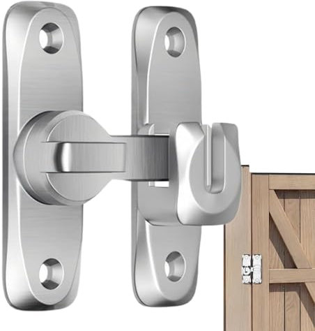 Robusto fermo per porta basculante in alluminio – 90°/180° fermo per porta a battente con hardware per porta, fienile, garage, giardino, recinzione, capannone da giardino, finestra, armadio