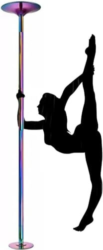 Pole Dance Stange für Tanz, tragbar, drehbar und statisch, robuste Stahlstange für Schlafzimmer, Wohnung, Club, Fitness-Übung, drehbar oder statisch (2,3 m - 2,74 m / 7,3 f