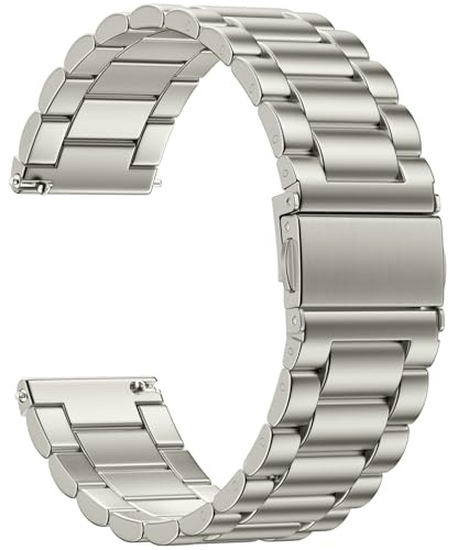 Netolo Edelstahl Metallarmband Kompatibel mit Garmin Venu 3s Armband | für Garmin Venu 4 41mm Armband / Venu 2S, Uhrenarmband 18mm für Garmin Vivoactive 4S Armband /Forerunner 265S/Forerunner 255S