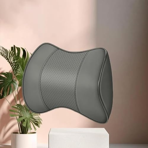 TYUIGHF Auto Nackenkissen für Kopfstütze, für Audi B8 B9 C7 C8 Q3 F3 8U Auto Kopfstütze Kissen Memory Foam,Kopfkissen für Autositz Komfortabel, Atmungsaktiv,Grey