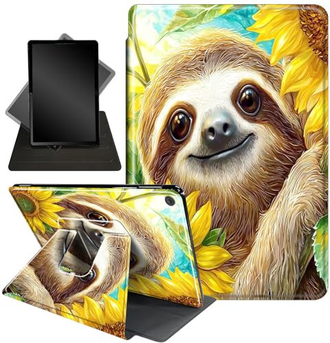Case for Amazon Fire HD 10 Tablet (7th and 9th Generation, 2017 and 2019 Release),360 Degree Rotating Stand Smart Protective Case for Kindle Fire HD 10 7th 9th Gen 10.1,Cute Sloth Cute Sloth