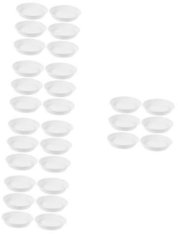 ibasenice 5 Ensembles Plateau De Bassin en Plastique Pot De Fleurs avec Plateau Soucoupe De Pot De Plante Plantes Soucoupe À Fleurs Soucoupes Pot De Jardin PP Blanche 6 Pièces * 5