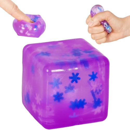 Ziporiajoy Squishy Cube Stresswürfel mit Schneeflocken-Design - Premium Fidget Toy zum Stressabbau & Angstlinderung - Sensorisches Quetschspielzeug für Kinder & Erwachsene