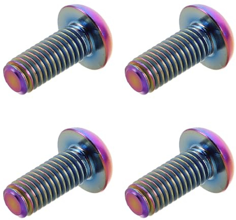 MUELODSIC Vis de Porte-Bidon Vélo M5X12 en Alliage Titane Coloré Boulons Hexagonaux Intérieurs Lot de 4 Pièces Fixation Solide pour Porte-Gobelet VTT et Vélo de Route