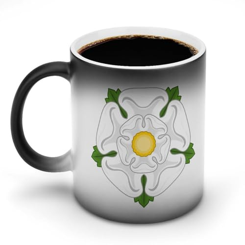 Yorkshire Rose Funny Heat Changing Mug Ceramic Coffee Cup Color Change Mugs Personalised Gifts