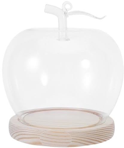 Veemoon Cloche en Verre avec Socle Lumineux - Centre de Table décoratif en Forme de Pomme, idéal pour Le Nouvel an, Le Printemps, Un Mariage ou Une fête (Style 2)