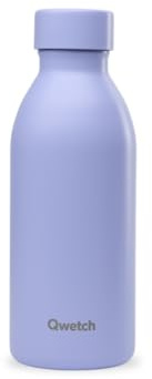 Qwetch - Bouteille Isotherme 500ml Glycine - ICON - Gourde Design Compacte et Élégante Inox Recyclé - 24h Froid et 12h Chaud - Etanche