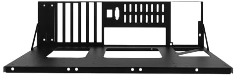 Motherboard Halterung Atx 43x25x12,9cm aus Stahl für PC Bau | Offenes Rack Design, Stabile Auflage, Schwarz, für Werkbank und Mining Aufbauten mit Viel Raum