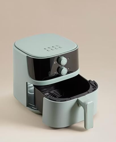 Manual Air Fryer, Sage Green, 4L Capacity, Dial Control, Compact Kitchen Appliance