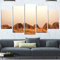 Design Art Schöne Meroe Pyramiden im Sudan-Extra große Landschaft Glänzend Wanddekoration aus Metall, Papier, Braun, 60x32-5 Panels Diamond Shape