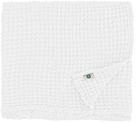Linen & Cotton Luxus Waffel Tuch Saunatuch Strandtuch, Handtücher/Badetücher/Duschtücher/Gästetucher ALVA, 48% Leinen, 52% Baumwolle - 75 x 110cm (Weiß/Weiss)