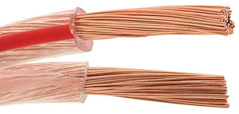 Faconet® Cavo per altoparlante, 100% rame OFC, 2 x 2,5 mm², 5 m, trasparente, cavo per scatole, speaker, strisce di marcatura