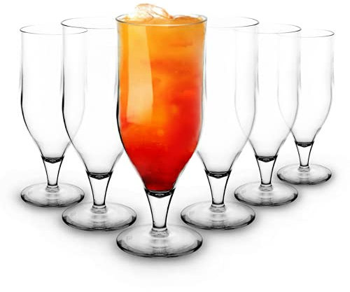 RB Verres Hurricane Cocktail Plastique Supérieure Incassables Réutilisables 33cl, Lot de 6