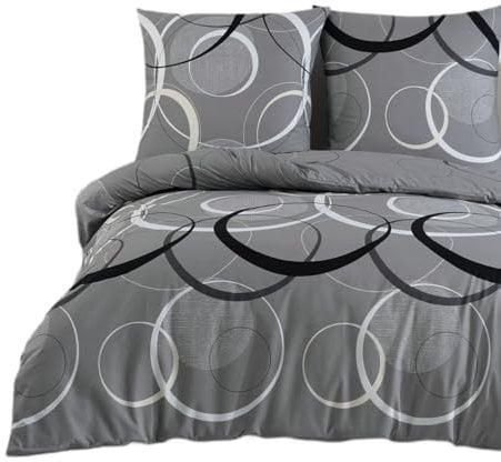 Buymax® Bettwäsche 200x200 100% Baumwolle 3-Teilig Bettbezug - Bettwäsche-Sets 200 x 200cm mit 2 mal Kissenbezüge 80x80cm, ÖKO-TEX Renforcé-Bettdeckenbezug Set mit Reißverschluss