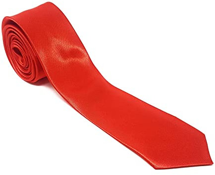 Krawatte für Erwachsene – Skinny oder normale Stile für Männer und Frauen Gr. Dünn, rot