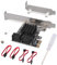 SATA 4 Port Card with 4 Cables - SATA 3.0 6 Gbps PCIe Controller - Low Profile Bracket Support - 4 Devices