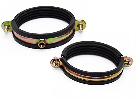 DOJA Industrial | Abrazadera Isofonica de Rosca Metrica | Medidas: 54 mm | PACK 5 | Abrazaderas con tornillo para sujeción de manguera, tubo o cables en pared, suelo...