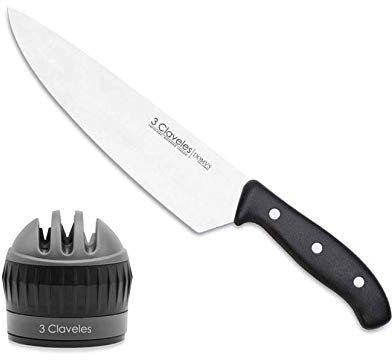 Hidalgo 3 Claveles Cuchillo Cocina Domvs 25 cm + Afilador Ventosa