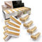 Wooden Nail Brush, Double-Sided Nail Scrubbing Brush with Firm Plastic Bristles (Box of 12)