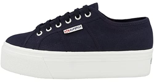 Superga Unisex-Erwachsene 2790 Platform Schuhe, Marine-blau-weiß, 39 EU