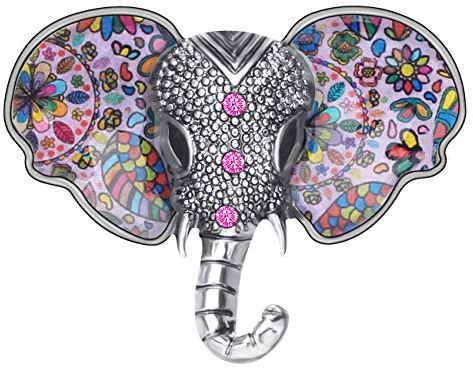 WEVENI Emaille Vintage Elefant Brosche Strass Elefanten Pins Schmuck für Frauen Mädchen Damen Kleid Zubehör Geschenk