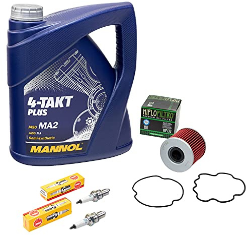 Wartungspaket Öl 4L + Ölfilter + Zündkerzen für Suzu ki GS 500 GS500 WVBK GM51B GM51A Baujahr 1989-2008